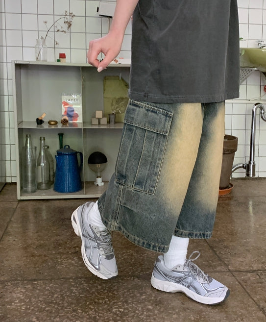 【BAON】Gus Denim Cargo Bermuda Pants BAON (バオン) - ガスデニムカーゴバミューダパンツ / Gus Denim