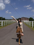 Hippie eyelet belt skirt