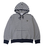 OF_SYMBOL Embroidered Knit Stripe Hood Zip-Up