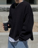 Round Slit Zipper Balloon Acrylic Knitwear