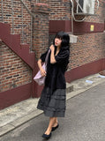 Chiyo Check Frill Tiered Midi Skirt