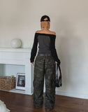 Five Strap Off Shoulder Stripe Long Sleeve