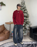 Anti-curved peach denim pants (brushed)