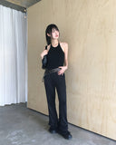 Take Pleats Tiered Frill Bootcut Pants