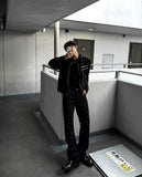 Black semi-wide denim