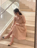 Enabel Chiffon Tie Bustier Flare One Piece