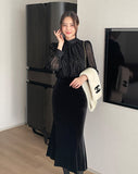 Seldin Velvet See-Through Dot Blouse