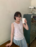 Kyoko Basic Linen Button Sleeveless