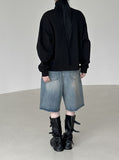 Quartet washed Bermuda denim