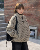 Desili Dot Fleece Anorak Sweatshirt