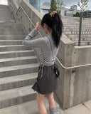 Nico Nylon Shirring Mini Skirt