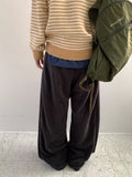 Titz Fleece Slit Banding Wide Pants