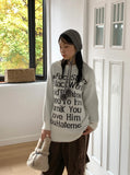 Poku lettering long angora knit
