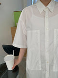 [unisex] Myoaku Nylon Carpenter Over Short Sleeve Shirt