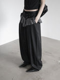 Curved Balloon Pleated Wrap Slacks