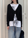 Milan Strap Boucle Crop Long Sleeve Cardigan