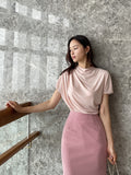 Evid Shirring Drape T-Blouse