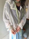 Ikoha Flower String Hood Windbreaker