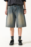 Rain Slab Denim Half Pants