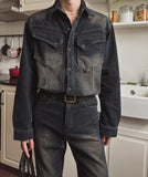 Fracture Western Brushed Denim Shirt