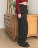 Chate Stripe Frill Layered Skirt Pants