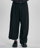 Asymmetric Pleat Pants