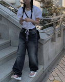 Toku Black Washing Wide Pants