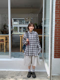 [unisex] Shudel Summer Seersucker Check Over Shirt