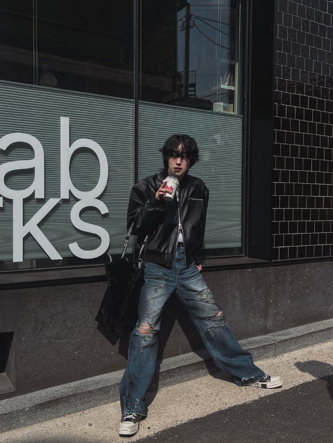 Remake Damage wide pants auskou