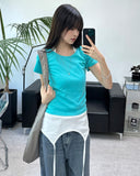 Defen Color Round Short Sleeve Tee
