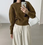 Basic Mid Season Semi Crop Knit