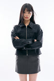 Boyle minimal leather jacket