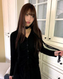 Hori shirring brushed cardigan