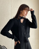 Rasche V-neck ribbed tie cardigan