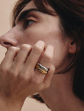 Champagne Full Moon Silver (P) Glossy Slim Ring M