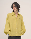 [LAN ARCHIVE] Big collar balloon linen shirt