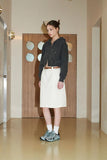 2 WAY Denim Ribbon CROP ZIPUP