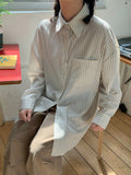 Rakyo Stripe Collar Over Shirt