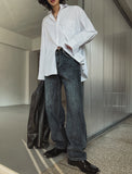 Chio washing wide denim pants