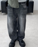 Carton linen-like washed denim pants