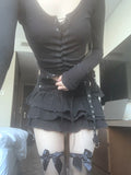 Harajuku y2k black frill skirt