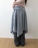 Kira Unbalanced Flare Shirring Skirt