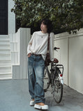 Lorins Velour Round Long Sleeve Tee