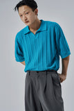 Pop-up open collar knit