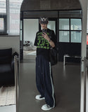 Route Track Color Matching Wide Pants