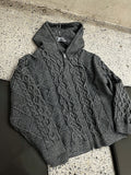 Hugo cable hood knit zip-up