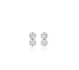 Essence Silver (W) Double Flower Earrings