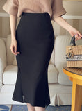 Wender Basic Slit Mermaid Banding Skirt