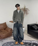 PL Curved Washed Denim Pants