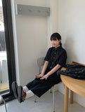 Dakono Collar Pocket Button Long One Piece